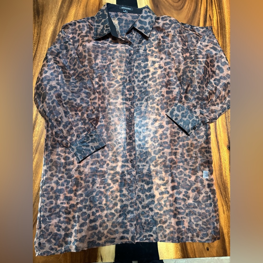 Dressed in LALA leopard sheer button up